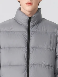 Sport MetroGents Jaket Olahraga Pria Model Boyfriend dengan Resleting Polos, , Olahraga - Grey - View 3