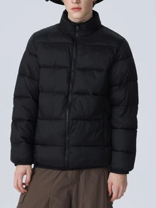 Sport MetroGents Boyfriend Style Men's Solid Color Zipper Front Long Sleeve Jacket, Sports Wear - Black - View 6