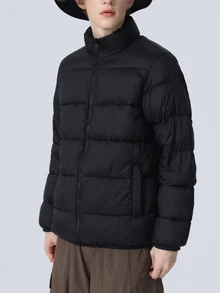 Sport MetroGents Boyfriend Style Men's Solid Color Zipper Front Long Sleeve Jacket, Sports Wear - Black - View 5
