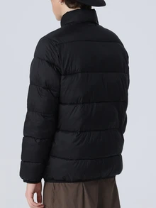 Sport MetroGents Boyfriend Style Men's Solid Color Zipper Front Long Sleeve Jacket, Sports Wear - Black - View 2