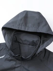 Sport MetroGents Boyfriend Style Men's Casual Zipper Front Drawstring Hooded Sports Jacket - Black - View 3