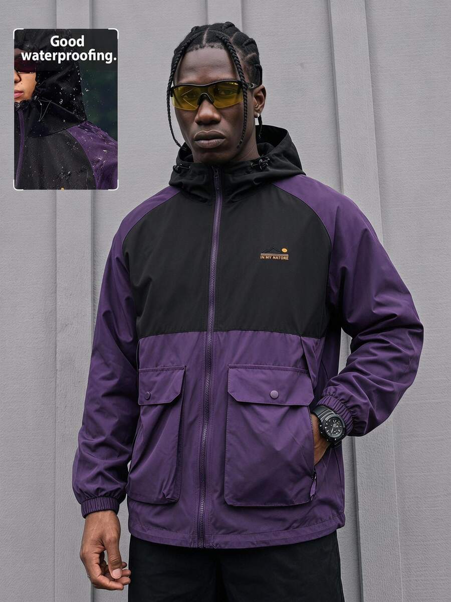 Sport MetroGents Men's Casual Outdoor Contrast Color Zipper Front Hoodie Jacket, Suitable For Daily Wear, Autumn - Multicolor - View 1
