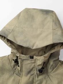 Sport MetroGents Boyfriend Style Front Zip Long Sleeve Hooded Tactical Sweatshirt,Minimalist Biking Hiking Coat - Khaki - View 3