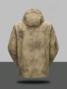 Sport MetroGents Boyfriend Style Front Zip Long Sleeve Hooded Tactical Sweatshirt,Minimalist Biking Hiking Coat - Khaki - View 2