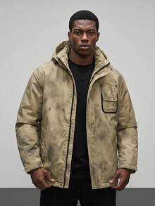 Sport MetroGents Boyfriend Style Front Zip Long Sleeve Hooded Tactical Sweatshirt,Minimalist Biking Hiking Coat - Khaki - View 1