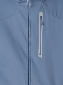 Sport MetroGents Boyfriend Style Men's Casual Full Zip-Up Front Drawstring Hooded Wind Jacket, Active Wear Long Sleeve Zip Up Outdoor Sports Jacket Sports Jacket - Dusty Blue - View 6