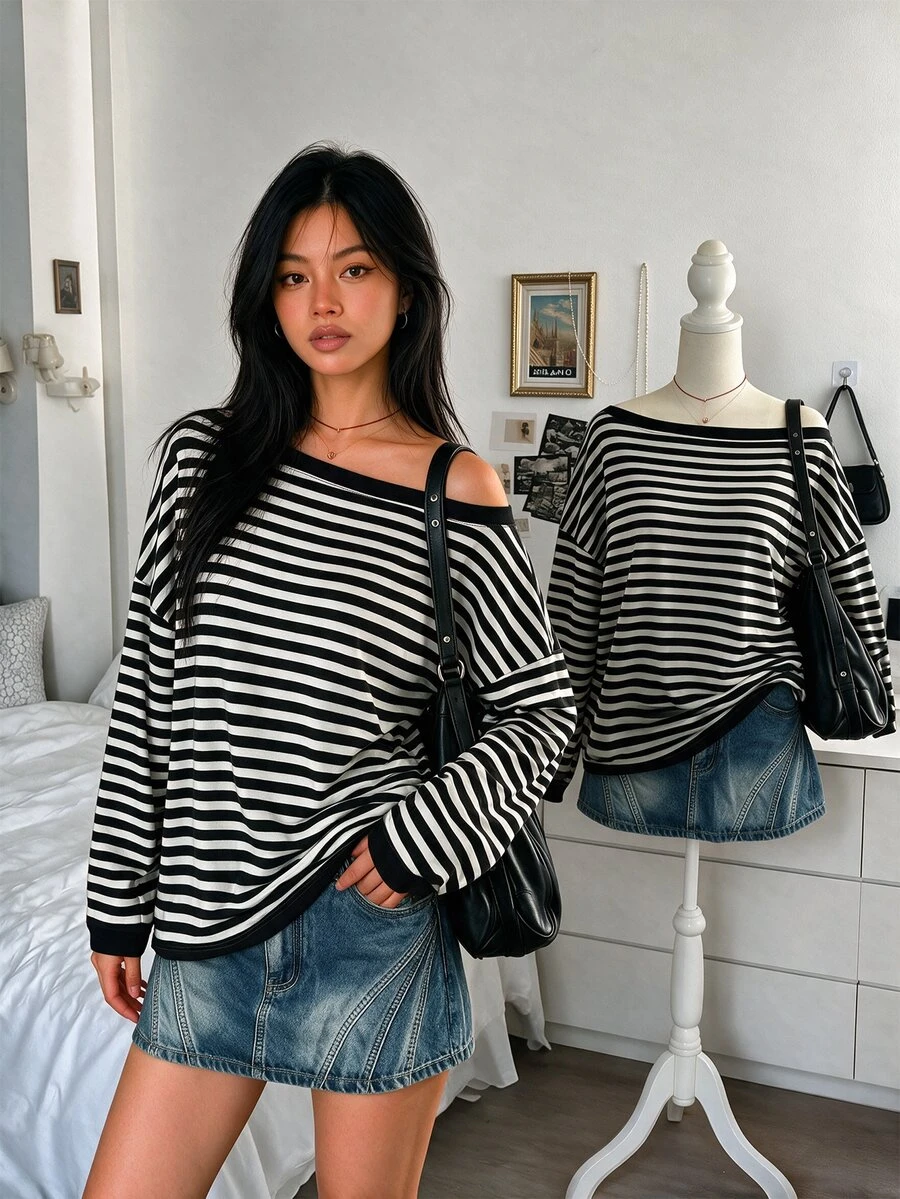Lalippa Women's Casual Striped Top, Autumn - Multicolor - View 1