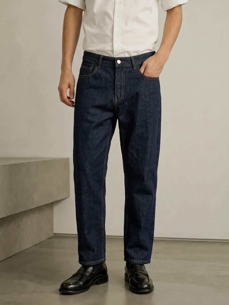 STEELVANCE Men's Street Style Casual Blue Denim Jeans - Dark Wash - View 2