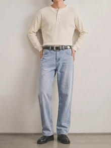 RivetRise Men's Street Style Casual Blue Denim Jeans - Light Wash - View 3