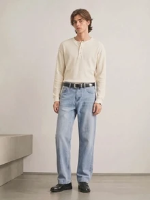 RivetRise Men's Street Style Casual Blue Denim Jeans - Light Wash - View 4