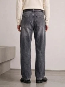 RivetRise Men's Street Fashion Casual Dark Gray Cat Whisker Jeans - Dark Grey - View 3
