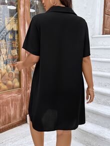 Weeklong Casual Straight Loose Fit Comfy Summer Dress, Suitable For Office And Commute BASICS - Black - View 2