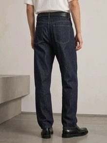 RivetRise Men's Streetwear Casual Blue Denim Jeans - Dark Wash - View 4