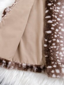 Young Girls Fleece-Lined And Thickened New Fashionable Leopard Print Fur Vest Jacket, Suitable For Autumn/Winter Outdoor, Daily, Party Wear - Brown - View 5