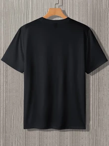 Manfinity Homme Men's Colorblock Round Neck Short Sleeve Casual T-Shirt White - Black - View 2