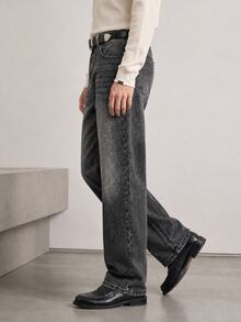 RivetRise Men's Autumn New Vintage Washed Black & Grey Denim Jeans - Black - View 4