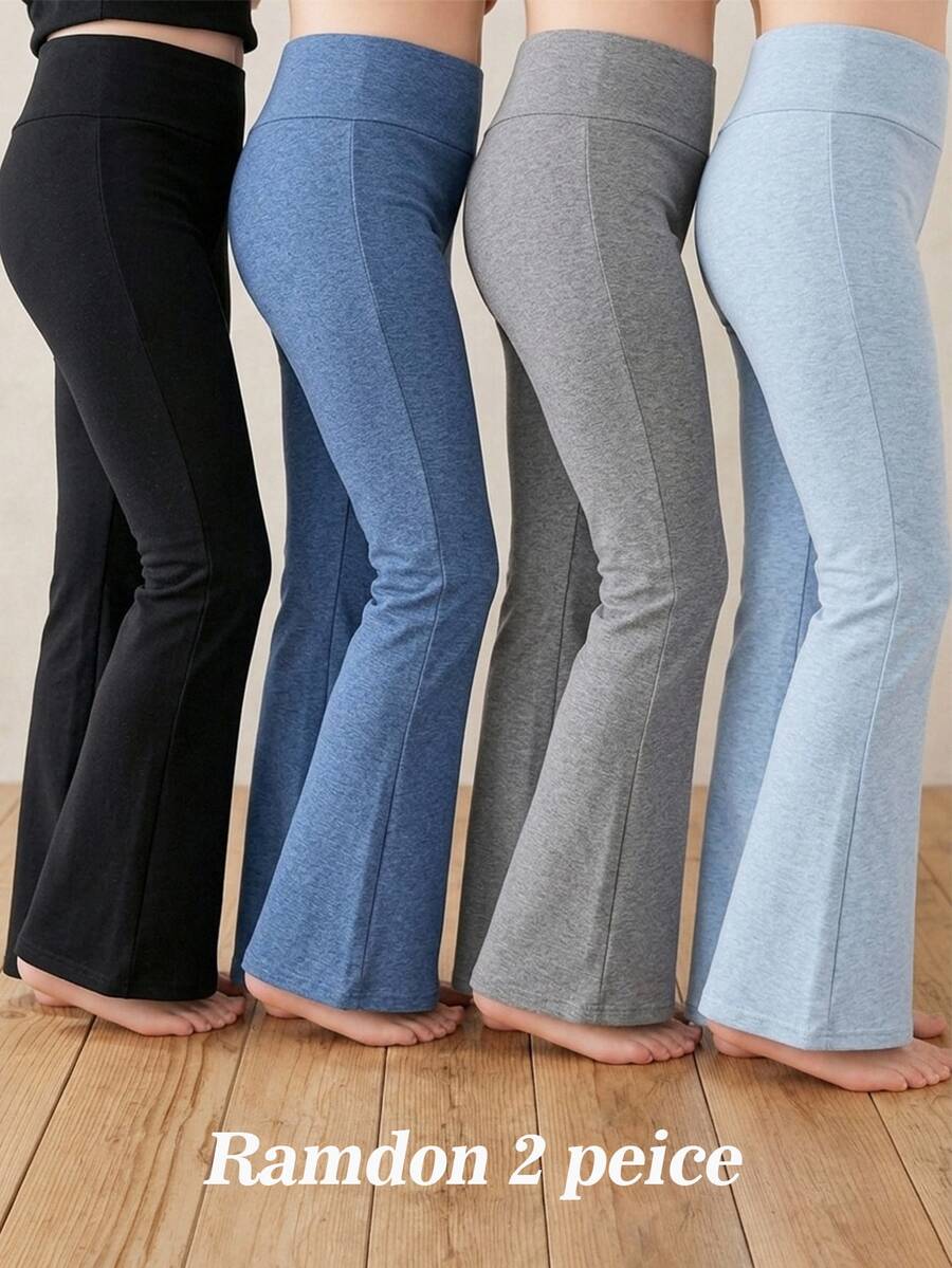 SHEIN Young Girl Young Girl 2PCS Young Girls Sweatpants - Multicolor - View 1