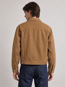 RivetRise Men's Autumn New Denim Jacket Slim Fit Casual , Brown - Khaki - View 7