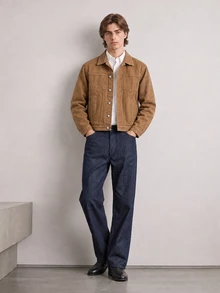 RivetRise Men's Autumn New Denim Jacket Slim Fit Casual , Brown - Khaki - View 4
