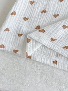 SHEIN 3pcs Baby Girls Top + Pants Set Sweet Brown White Heart Polka Dot Ruffle Long Sleeve Round Neck Regular Birthday Party Fall White Top Holiday Muslin - Multicolor - View 7