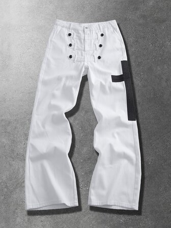 Men's Colorblock Casual Versatile Everyday Travel Denim Jeans