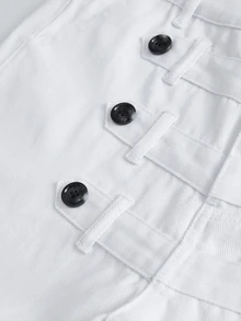 ROMWE MEN Men's Colorblock Casual Versatile Everyday Travel Denim Jeans - White - View 6