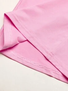 SHEIN طقم من قطعتين للبنات المراهقات: ملابس علوية صفراء سادة بأكمام طويلة وياقة واقفة وسحاب، وبنطال بتصميم كتل لونية - متعدد الألوان - مشاهدة 13