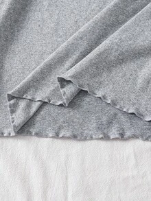 Teengirl's Pink Gray Navy Blue Ribbed Cherry Print Long Sleeve Top Cherry Ribbed Casual Cute Pants Loungewear Set Autumn/Winter Formal Prom - Light Grey - View 7