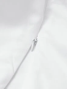 GlowEve CURVE 夏季休闲纯色吊带背心，露肩袖设计，独特的不对称下摆，收腰设计，复古风格 - 白色 - 查看 5