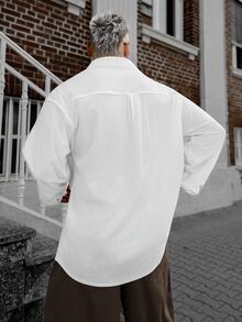 Artur Kramer Men's Old Money Long Sleeve Shacket, Autumn - White - View 2