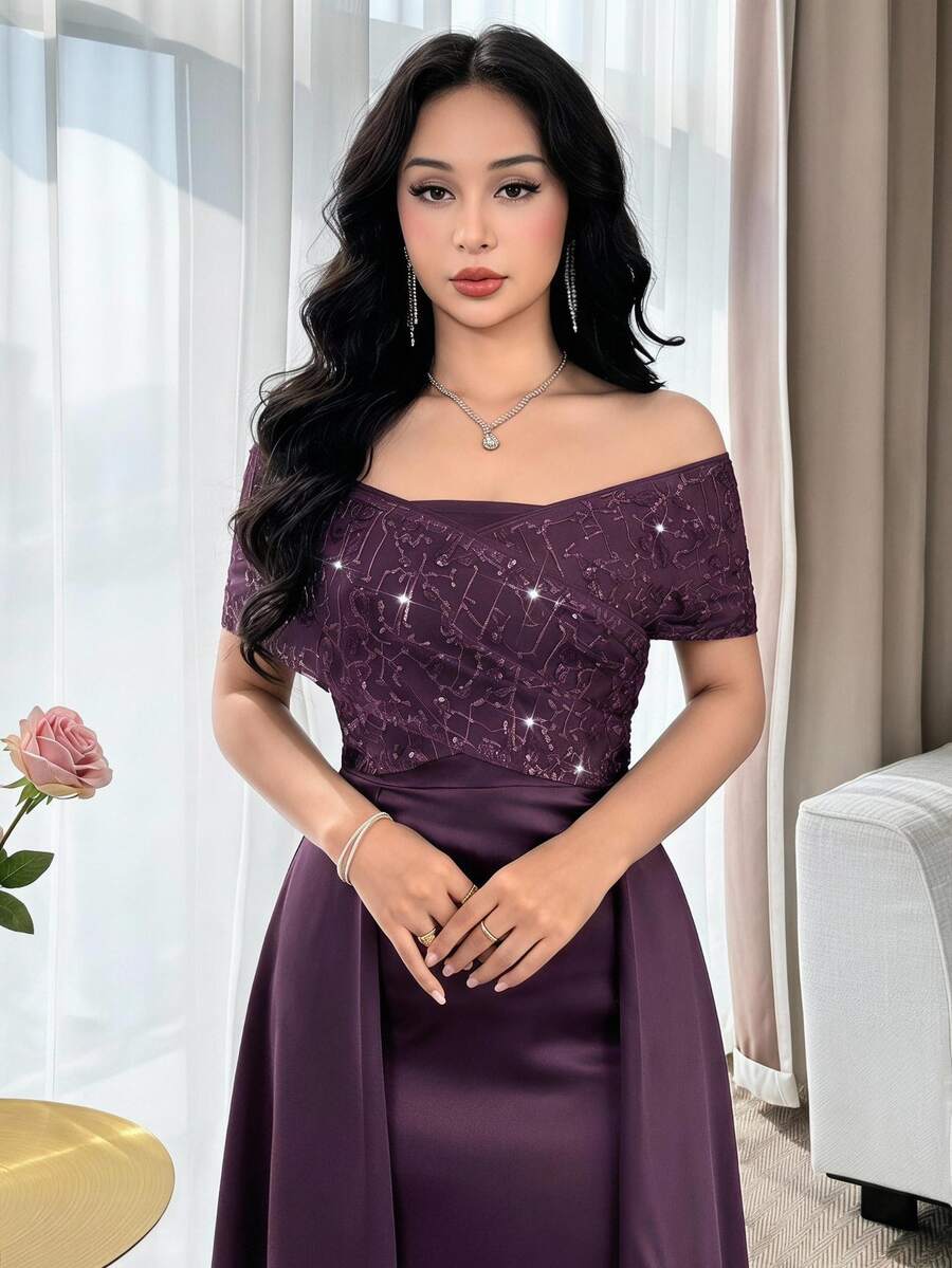 Feyla 新款奢华优雅高端收腰A字宴会轻盈正式礼服