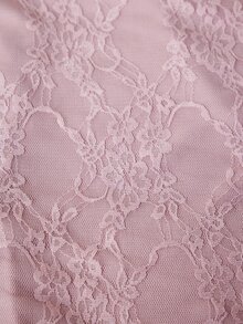 Feyla Plus Size Elegant Solid Color Lace Dress Elegant Party Dresses Fall - Pink - View 8
