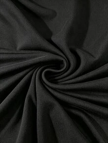 GlowEve CURVE Plus Size Women's Solid Color Round Neck Pullover Long Sleeve Lace Hem Sweater, Autumn Winter, Casual Elegant, Daily Commute Formal Date Night Black - Black - View 6