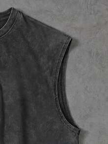 Sport MetroGents Men's Letter Print Crew Neck Casual Daily Sports Tank Top, Gym - Dark Grey - View 5