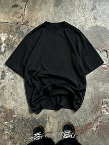 Sport MetroGents 男士字母印花短袖休閒健身運動T恤，健身房適用 - 黑色 - 查看 2