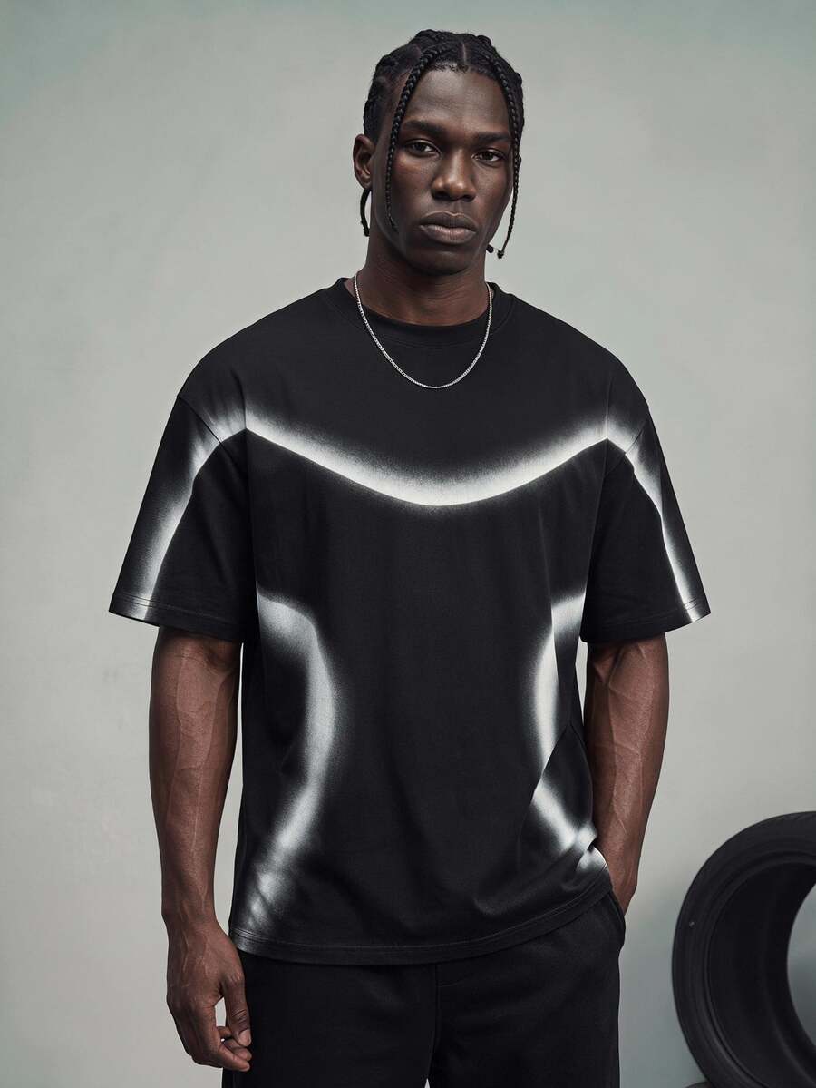Sport MetroGents Men's Colorblock Crew Neck Short Sleeve Casual Fitness Sports T-Shirt, Gym - Multicolor - View 1