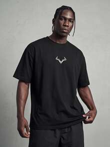 Sport MetroGents 1pc Men's Casual Sports Printed Short Sleeve T-Shirt, Gym - Black - View 1