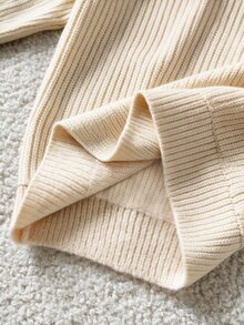 SHEIN Baby Girls Round Neck Pullover Sweater, Pink Striped, Soft And Comfortable, Suitable For Autumn/Winter - Multicolor - View 4