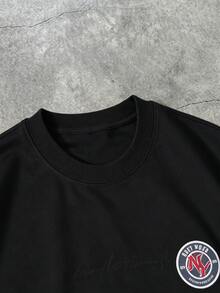 Sport MetroGents Men's Crew Neck Casual Sporty Athleisure Daily Wear Gym Workout Sports T-Shirt Black Summer - Black - View 4