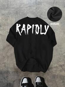 Sport MetroGents Men's Crew Neck Casual Sporty Athleisure Daily Wear Gym Workout Sports T-Shirt Black Summer - Black - View 2
