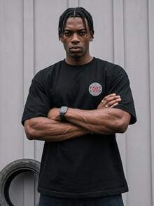 Sport MetroGents Men's Crew Neck Casual Sporty Athleisure Daily Wear Gym Workout Sports T-Shirt Black Summer - Black - View 1
