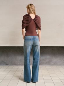 MOTF PREMIUM WOMEN'S SOLID COLOR PLEATED CASUAL VERSATILE DAILY WEAR T-SHIRT - Mocha Brown - View 4