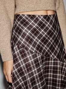 ATUI Studio Retro Plaid For Autumn/Winter Midi Skirt - A-Line Fall Winter, Office Chic, Dark Academia, Old Money, Thanksgiving Elegant Commuter Design Long Skirt - Multicolor - View 5