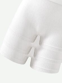 6-Piece Teen Girls Solid White Soft Cotton Lightweight Ribbed Knit Boyshorts Underwear Everyday Comfy Casual Basics - White - View 5