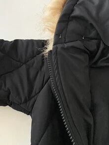 SHEIN Infant Cute Black Patchwork Jumpsuit, Fashionable Casual Cute Playful, Suitable For Outdoor Outings, Suitable For Winter - Black - View 6