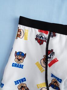 SHEIN | PAW Patrol Young Boy Letter Cartoon Print Casual Daily Boxer Briefs - Black and White - View 7