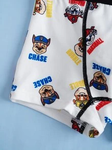 SHEIN | PAW Patrol Young Boy Letter Cartoon Print Casual Daily Boxer Briefs - Black and White - View 6