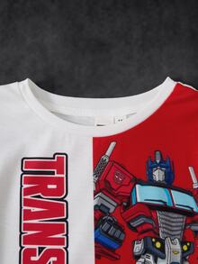 Transformers X SHEIN Young Boy T-Shirt And Shorts Set - Multicolor - View 4