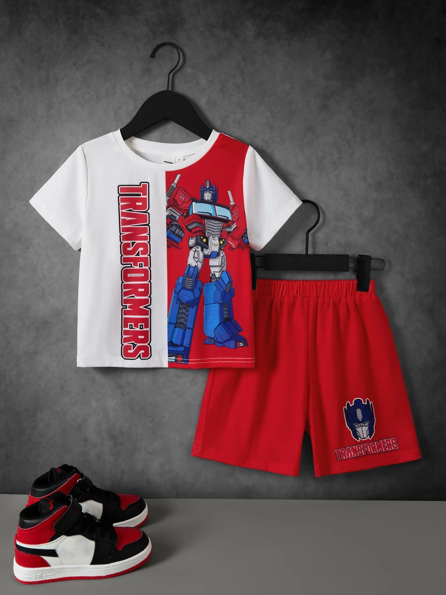 Transformers X SHEIN Young Boy T-Shirt And Shorts Set - Multicolor - View 1
