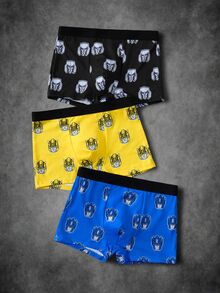 Transformers X SHEIN 3pcs Tween Boy Cartoon Print Boxer Briefs - Multicolor - View 1